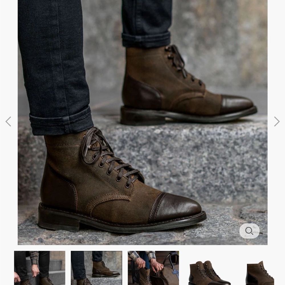 Thursday Boot company. 
Mens The Captain cap toe boot in limited edition Timber.